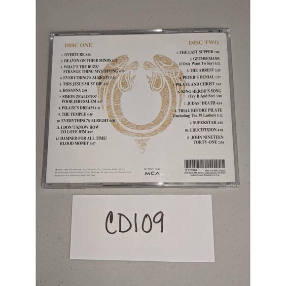Jesus Christ Superstar A Rock Opera 2 CD Set -0820CD109 - Picture 2 of 2